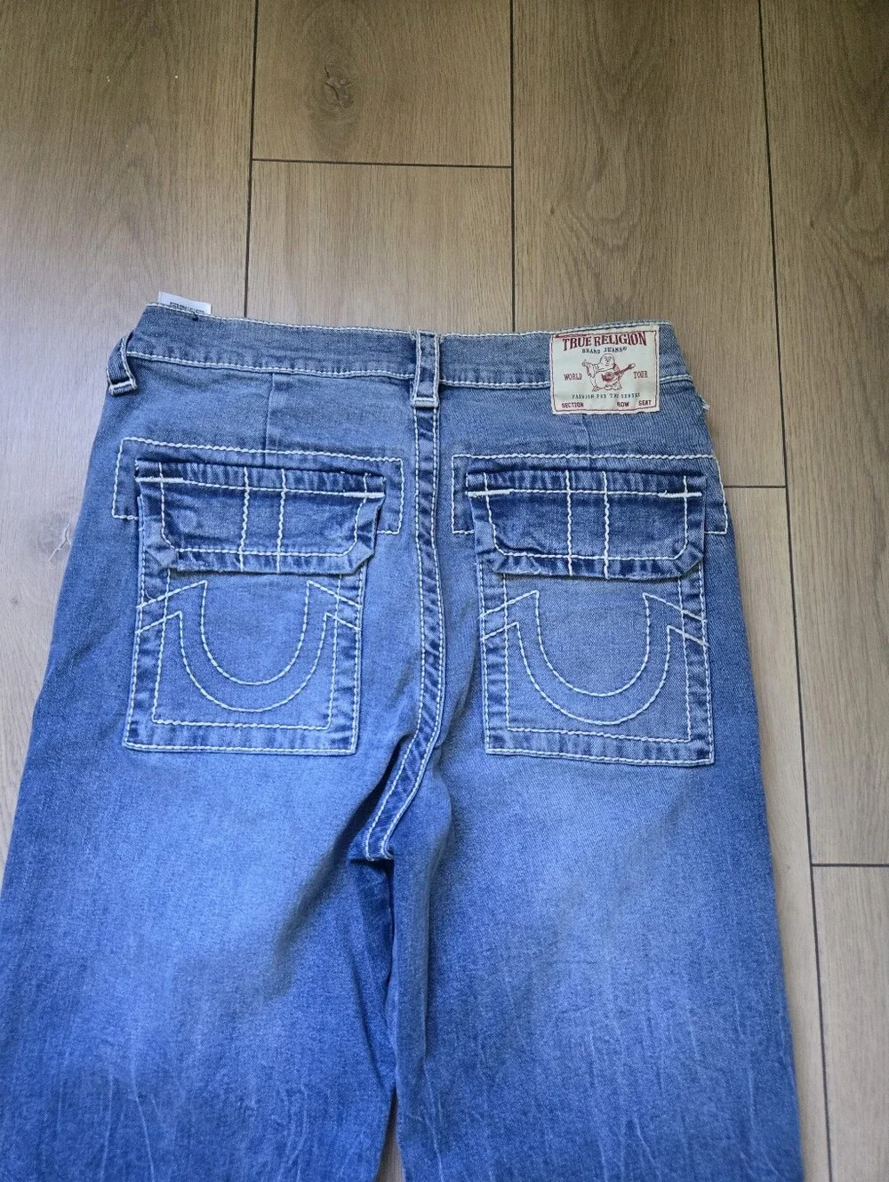 True Religion Big T Sarah Straight Fit Blue High Rise Jeans Size 28 - Picture 5 of 10